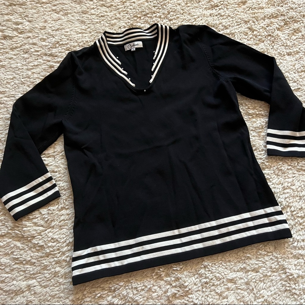 (3 for $20) Carducci Large black and white top